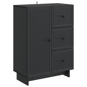 vidaXL Sideboard with Drawer Black 66 x 34.5 x 90 cm Engineered Wood