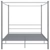 vidaXL Canopy Bed Frame without Mattress Grey Metal 200x200 cm