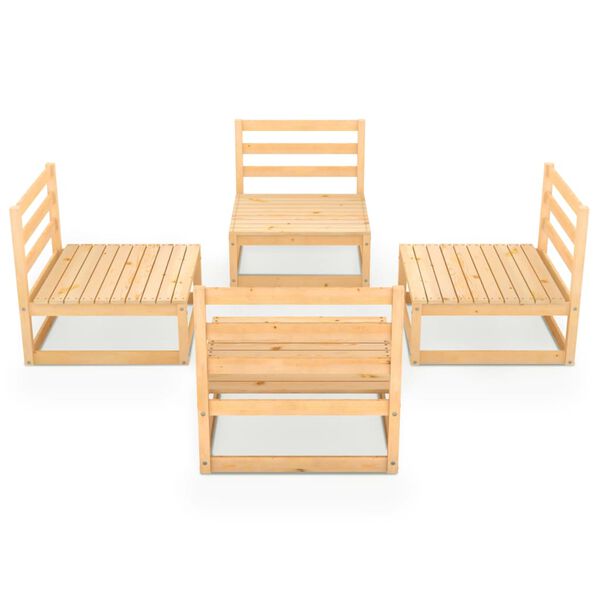 vidaXL 4 Piece Garden Lounge Set Solid Wood Pine