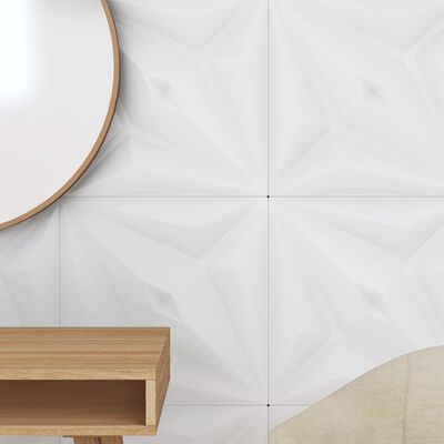 vidaXL Wall Panels 12 pcs White 50x50 cm XPS 3 m² Star