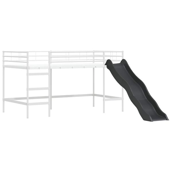 vidaXL Kids'Loft Bed Frame with Slide White and Anthracite