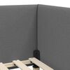 vidaXL Corner Bed Frame Dark Grey 100 cm x 200 cm Velvet