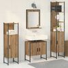 vidaXL Bathroom Furniture Set with Door 4 pcs Brown 33 x 33 x 185.5 cm