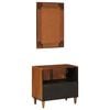 vidaXL Bathroom Furniture Set with Door 2 pcs Walnut Solid Mango Wood