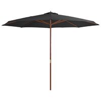 vidaXL Outdoor Parasol with Wooden Pole 350 cm Anthracite