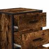 vidaXL Bedside Cabinet Smoked Oak 40x34.5x60 cm Engineered Wood and Metal