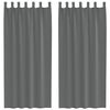 vidaXL Voile Curtains with Loops 2 pcs Dark Grey 140x225 cm