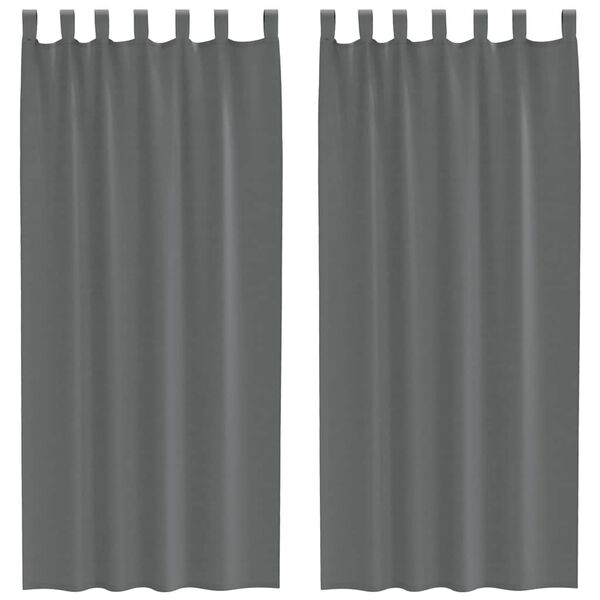 vidaXL Voile Curtains with Loops 2 pcs Dark Grey 140x225 cm