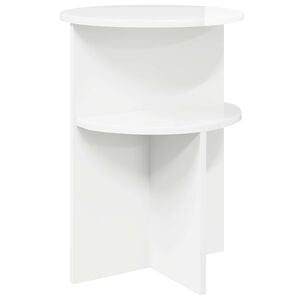 vidaXL Side Table High Gloss White &Oslash; 39.5 x 55 cm Engineered Wood