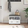 vidaXL Hall Bench with Cushion with Drawer White 60 x 38 x 46 cm