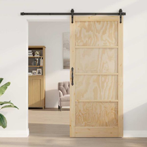 vidaXL Sliding Door ORKDAL Brown 93 x 211 cm Solid Pine Wood
