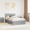 vidaXL Bed Frame Grey Sonoma 120 x 200 cm Engineered wood