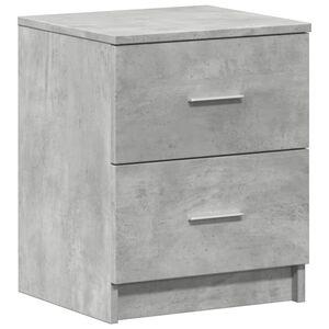 vidaXL Bedside Cabinet with 2 Drawers Concrete Grey 40x36x50 cm