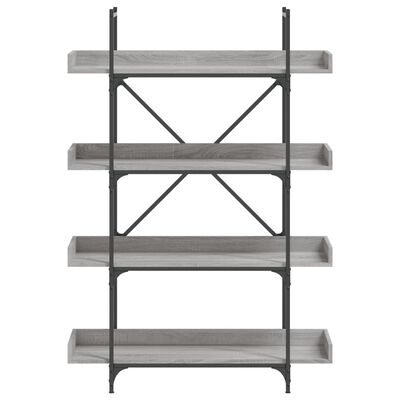 vidaXL Bookcase 4-Tier Grey Sonoma 100x33x145.5 cm Engineered Wood