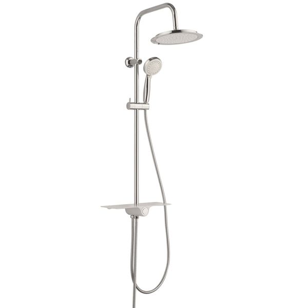 SCH&Uuml;TTE Overhead Shower Set with Tray AQUASTAR White-Chrome