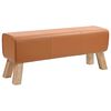 vidaXL Bench 110 x 30 x 45 cm Real Leather Brown
