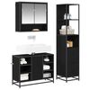 vidaXL Bathroom Furniture Set 3 pcs Black Oak Engineered Wood