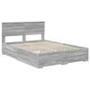 vidaXL Bed Frame with Drawer Grey Sonoma 140 x 190 cm Engineered Wood