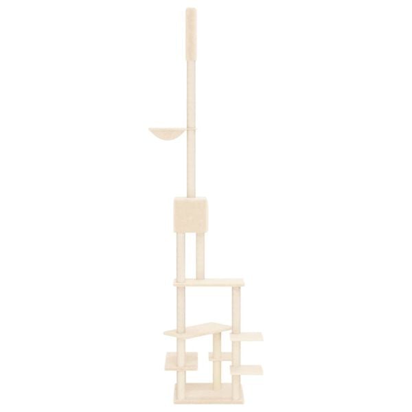 vidaXL Floor to Ceiling Cat Tree Cream 268.5-294.5 cm