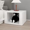 vidaXL Bedside Table High Gloss White 57x55x36 cm Engineered Wood