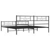 vidaXL Metal Bed Frame without Mattress with Footboard Black 193x203cm