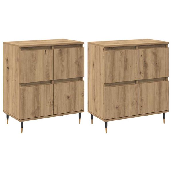 vidaXL Storage Cabinet 2 pcs Artisan Oak 60 x 35 x 70 cm