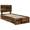 vidaXL Bed Frame with Headboard Smoked Oak 75 x 190 cm Engineered Wood