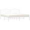 vidaXL Metal Bed Frame without Mattress with Headboard White 193x203cm