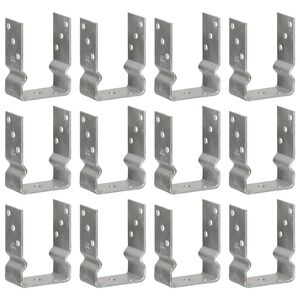 vidaXL Fence Anchors 12 pcs Silver 10x6x15 cm Galvanised Steel