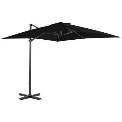 vidaXL Cantilever Umbrella with Aluminium Pole Black 250x250 cm