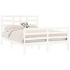 vidaXL Bed Frame without Mattress White Solid Wood 135x190 cm Double