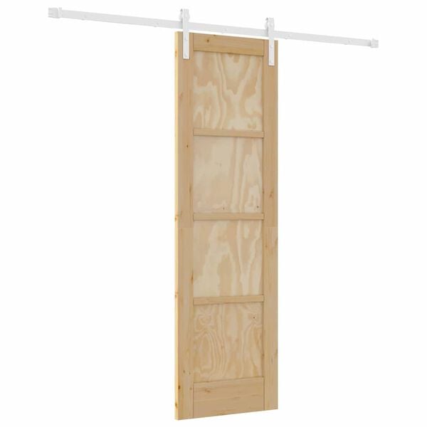 vidaXL Sliding Door Brown 61 x 198.5 cm Solid Pine Wood