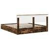 vidaXL Storage Bed with Drawer Smoked Oak 180 x 200 cm Engineered Wood