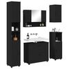 vidaXL Bathroom Furniture Set 5 pcs Black Engineered Wood and Metal