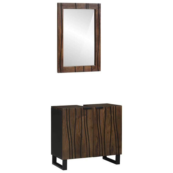 vidaXL Bathroom Furniture Set 2 pcs Walnut Brown Engineered Wood