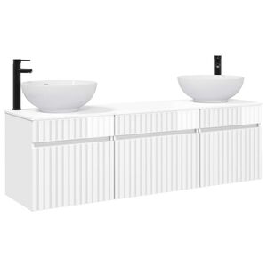 vidaXL Bathroom Cabinet Set 3 pcs High Gloss White 157 x 44.5 x 80 cm