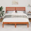 vidaXL Bed Frame with Headboard Wax Brown 140 x 190 cm Solid Pine Wood