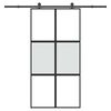 vidaXL Sliding Door with Hardware Set 102,5x205 cm Tempered Glass&Aluminium