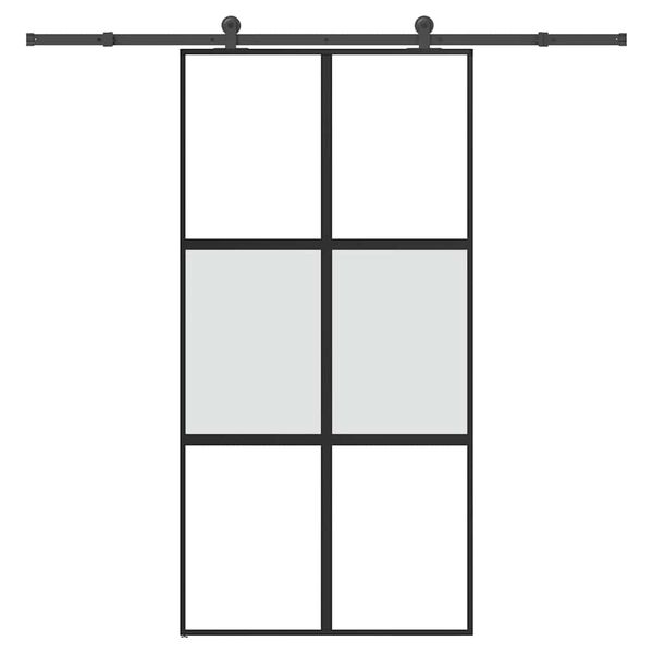 vidaXL Sliding Door with Hardware Set 102,5x205 cm Tempered Glass&Aluminium