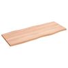 vidaXL Table Top Light Brown 100x40x2 cm Treated Solid Wood Oak Live Edge
