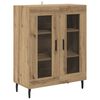 vidaXL Highboard 2 pcs Artisan Oak Engineered Wood and Glass