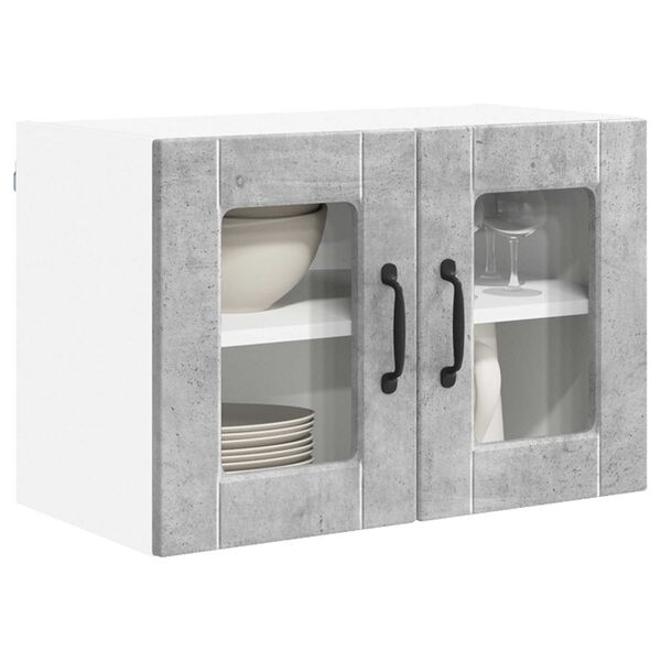 vidaXL Kitchen Cabinet with Shelf 2 pcs Concrete Grey 60 x 31 x 40 cm