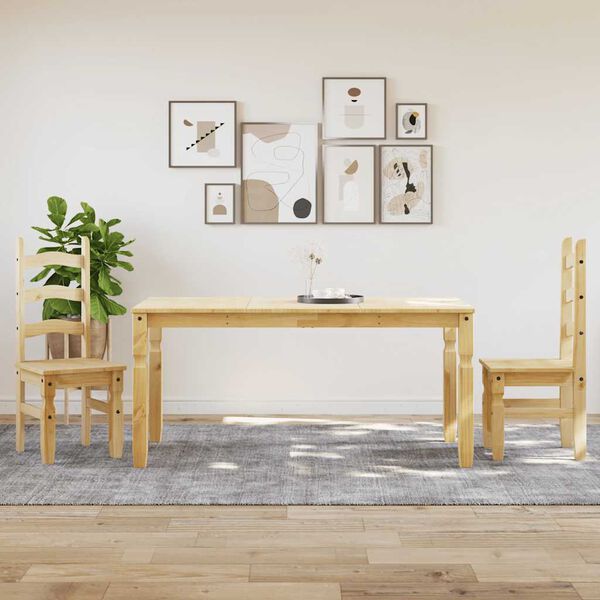 vidaXL 3 Piece Dining Set Panama Solid Wood Pine