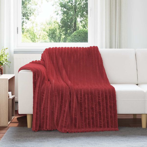 vidaXL Throw Blanket Bordeaux Red 200 x 150 cm Fleece