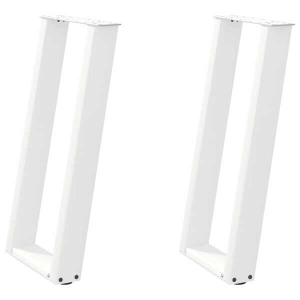 vidaXL Console Table Legs U-Shaped 2 pcs White 38x(72-73) cm Steel