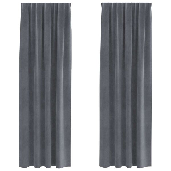 vidaXL Blackout Curtains 2 pcs Light Grey 140 x 260 cm Velvet