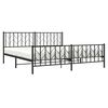vidaXL Metal Bed Frame without Mattress with Footboard Black 193x203cm