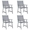 vidaXL 5 Piece Garden Dining Set Grey Solid Acacia Wood