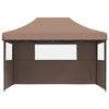 vidaXL Party Tent Folding Brown 279 x 410 x 315 cm Oxford Fabric