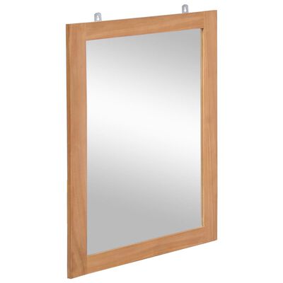 vidaXL Wall Mirror Solid Teak 50x70 cm